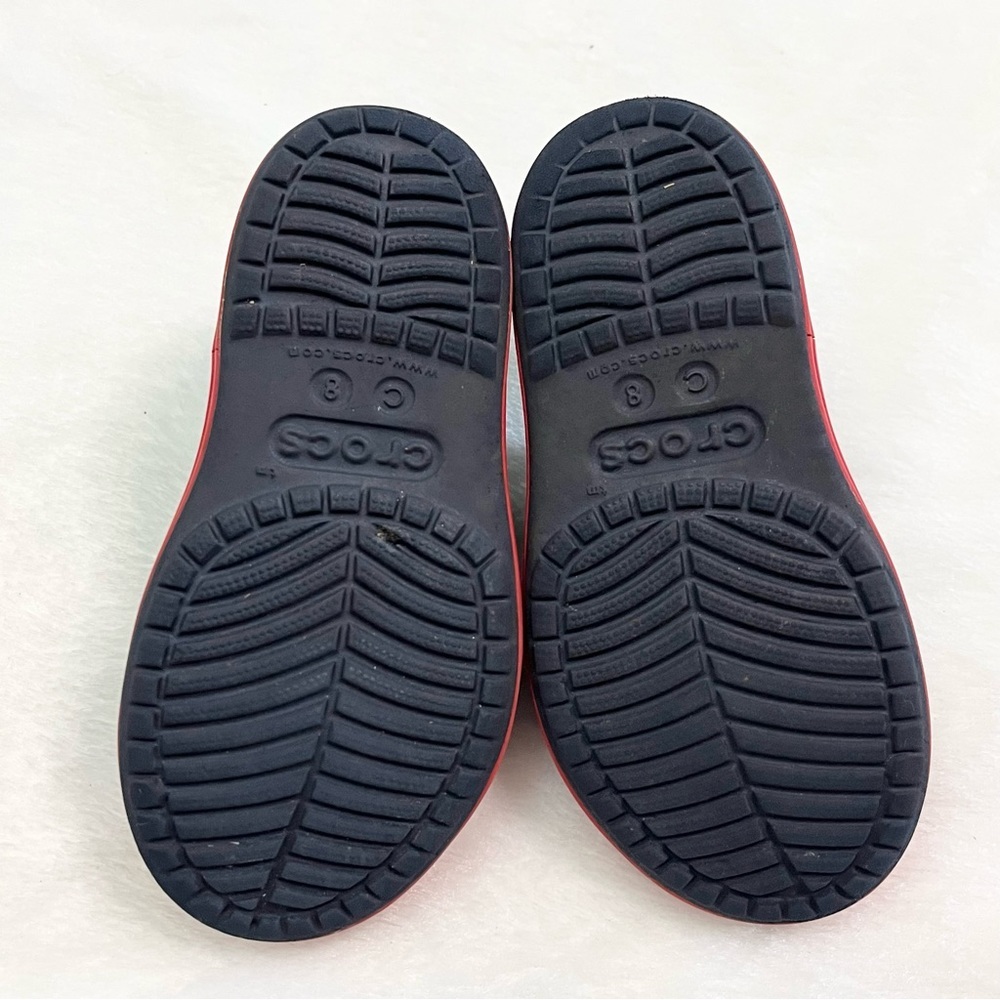 Crocs Navy Blue and Red Bump It Shoes Toddler Size 8c - Picture 6 of 8